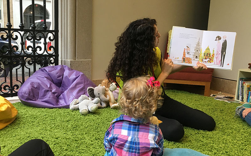 Kids, groups, and families at The Mary Baker Eddy Library | Storytime in action