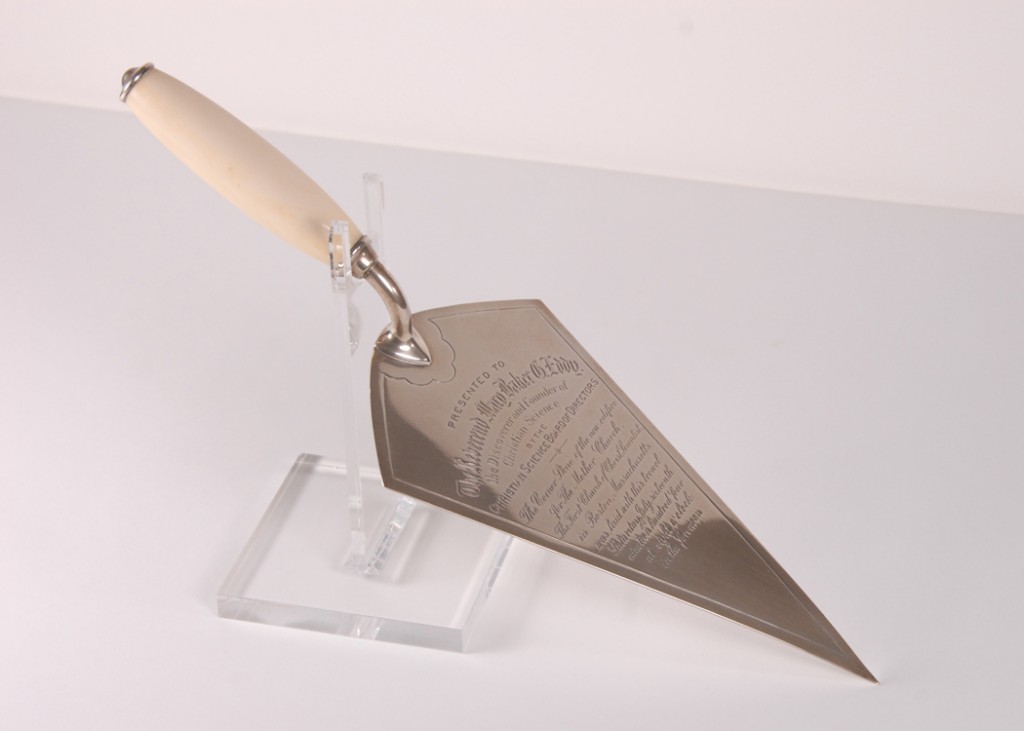 Commemorative trowel used to lay the cornerstone of the Extension of The Mother Church. (0.1094)