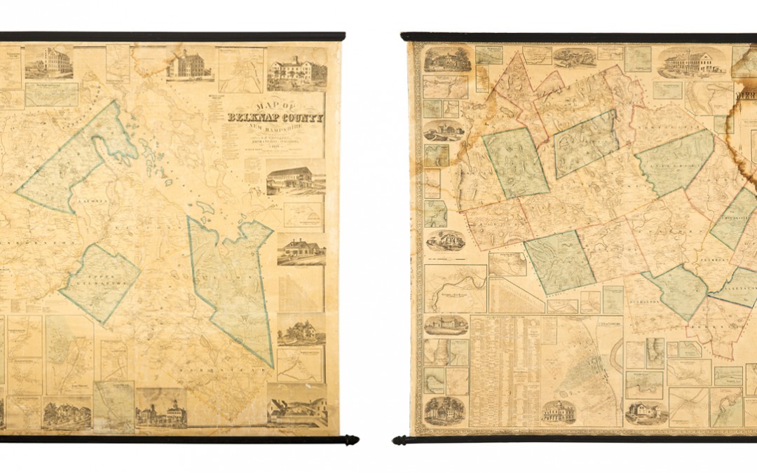 Maps of Belknap and Merrimack Counties, New Hampshire