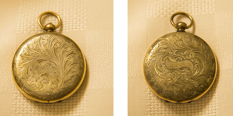 Exterior of Glover keepsake locket