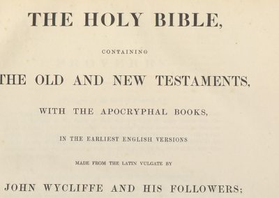 The Holy Bible, Containing the Old and New Testaments, with the apocryphal books, in the earliest English versions made from the Latin Vulgate by John Wycliffe and his followers; edited by the Rev. Josiah Forshall, F.R.S.,etc. late fellow of Exeter College and Sir Frederic Madden. Vol. III Proverbs to Maccabees.