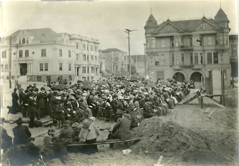 First Christian Science service after the earthquake and fires, San Francisco, Sunday, April 29, 1906. 