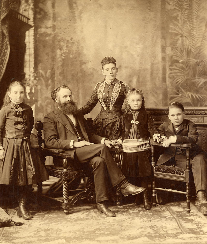 Studio portrait of George Washington Glover II family; circa 1887-88. P00841.