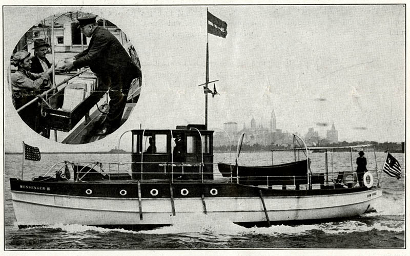 Messenger III, New York Harbor, c. 1930. The Mission Yacht Association, Inc., circular letter, Subject File, Literature Distribution - New York - The Mission Yacht Association. 