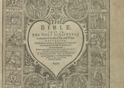 The Bible, that is, the Holy Scriptures conteined in the Olde and Newe Testament, translated according to the Ebrew and Greeke, and conferred with the best translations in divers languages ; with most profitable annotations upon all hard places, and other things of great importance.