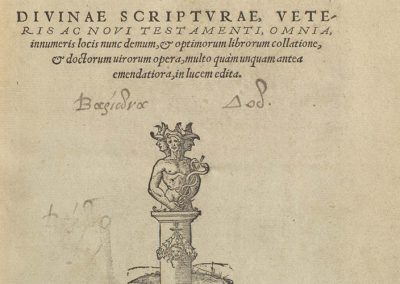 Tēs theias graphēs, palaias dēladē kai neas diathēkēs, hapanta = Divinae scripturae, veteris ac novi testamenti, omnia, innumeris locis nunc demum, et optimorum librorum collatione, et doctorum virorum opera, multo quam unquam antea emendatiora, in lucem edita. (Vorw.: Philipp Melanchthon)