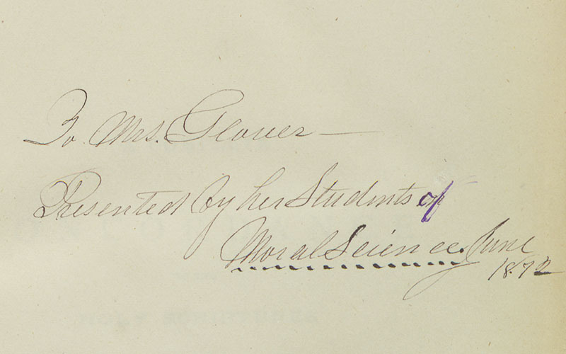 Inscription from Eddy’s copy of Cruden’s Concordance