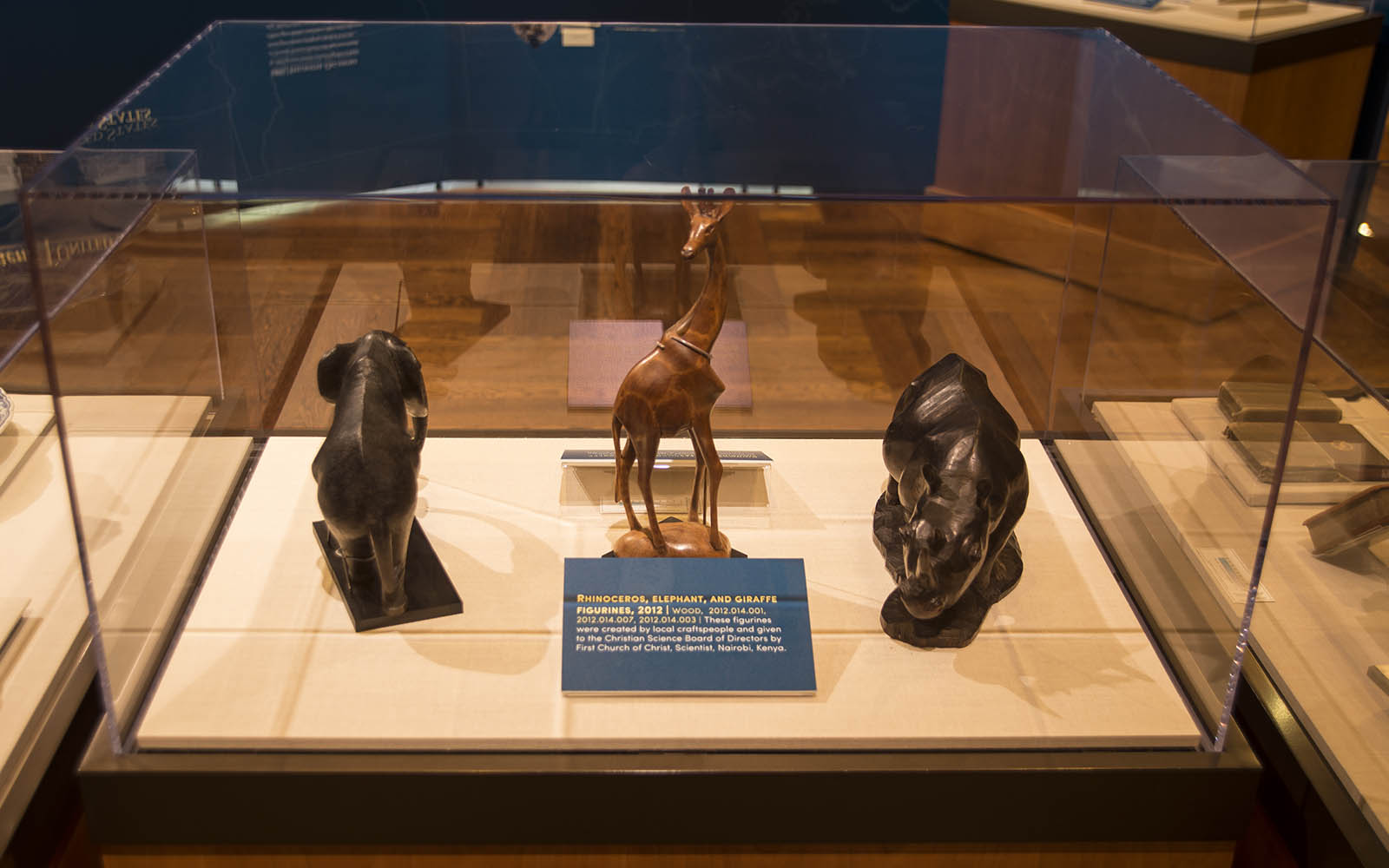 Rhinoceros, Elephant, and Giraffe Figurines