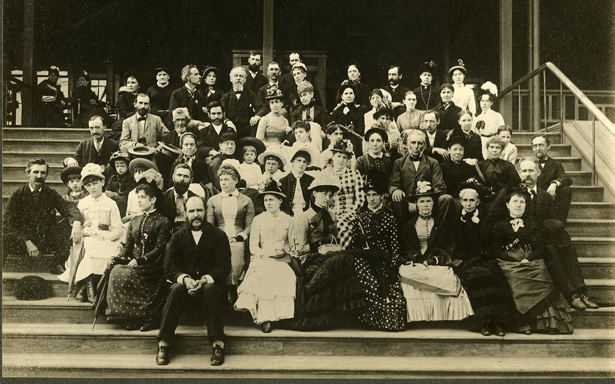 Photograph at the Point of Pines picnic, July 16, 1885