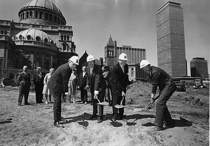 Photo of groundbreaking ceremony on the Church Center, August 15, 1968, P03293. 