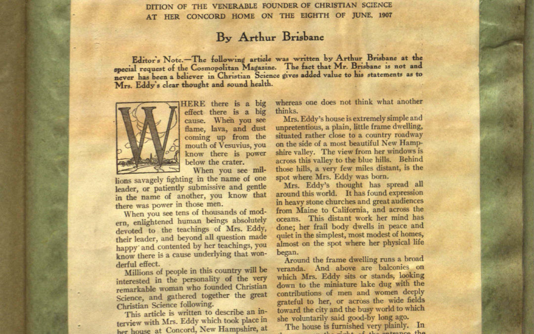 Une interview de Mary Baker Eddy par Arthur Brisbane