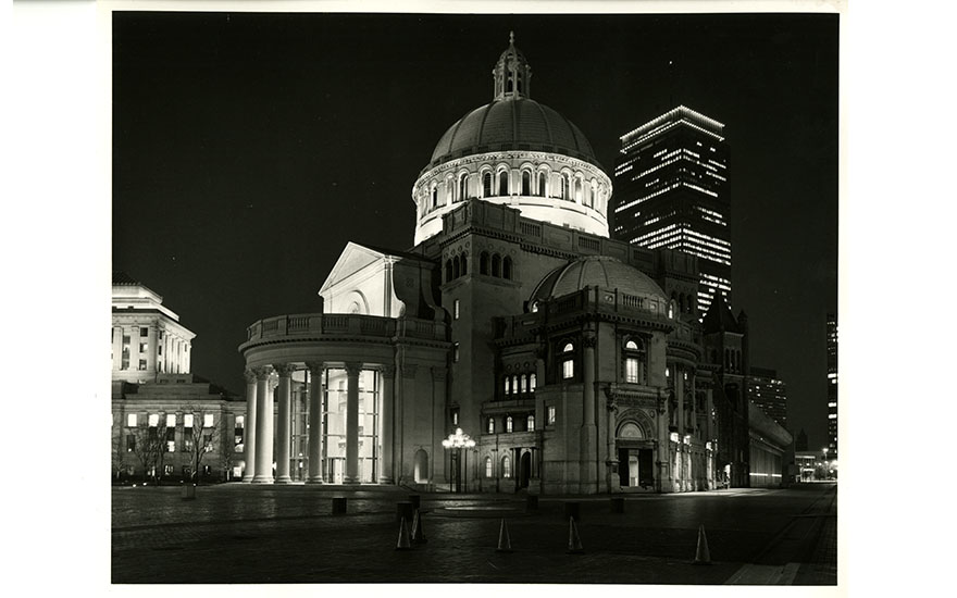 The Mother Church at night