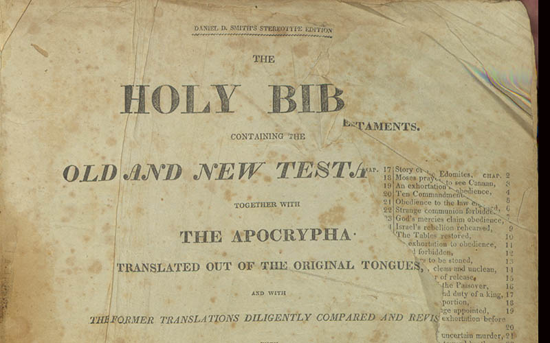 The Holy Bible, containing the Old and New Testaments: together with the Apocrypha translated out of the original tongues and with the former translations diligently compared and revised with Canne’s marginal notes and references. To which are added an index, an alphabetical table of all the names in the Old and New Testaments, with their significations, tables of scripture weights, measures, and coins, &c.