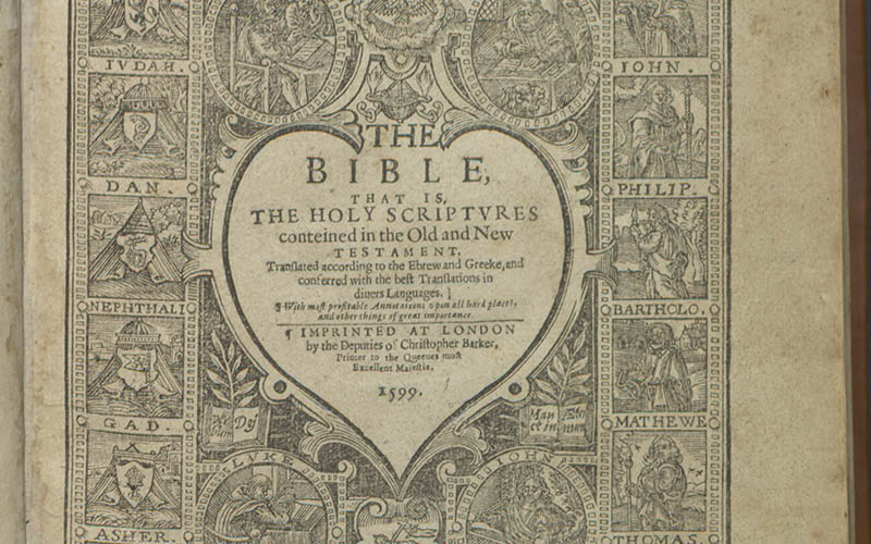 The Bible, that is, the Holy Scriptures conteined in the Olde and Newe Testament, translated according to the Ebrew and Greeke, and conferred with the best translations in divers languages ; with most profitable annotations upon all hard places, and other things of great importance.