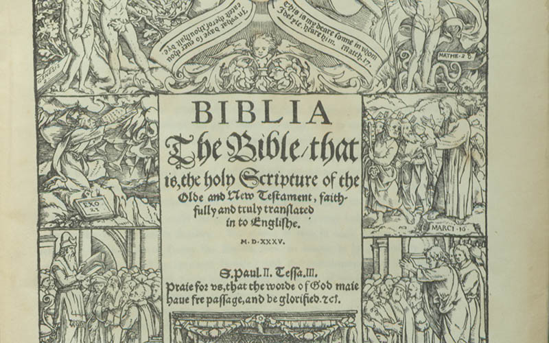 The Holy Scriptures, faithfully and truly translated by Miles Coverdale, Bishop of Exeter, 1535. Reprinted from the copy in the library of His Royal Highness the Duke of Sussex.