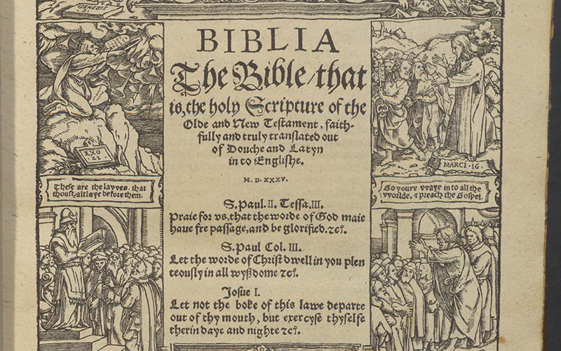 Biblia. The Bible, that is, the holy Scripture of the Olde and New Testament, faithfully and truly translated out of Douche and Latyn into Englishe (by Myles Coverdale.)