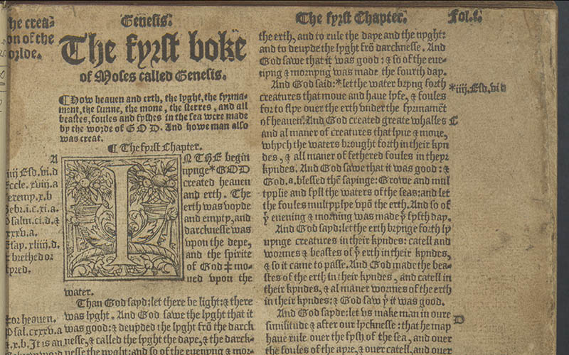 The Byble: whych is all the holy Scripture, in whych are contayned the Olde and Newe Testament, truelye and purely translated into Englishe by Thomas Matthewe, 1537, and now imprinted in the year of oure Lorde 1549.