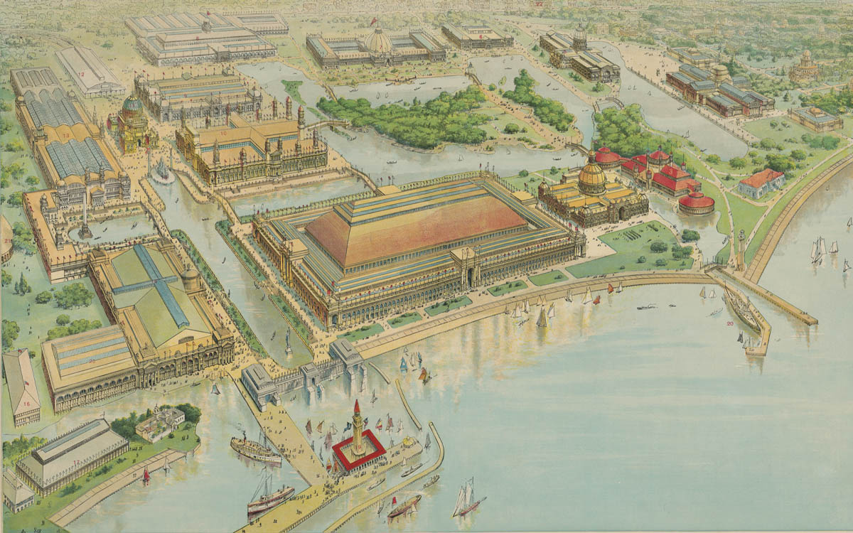Panoramic view of the World's Columbian Exposition in Chicago, 1893