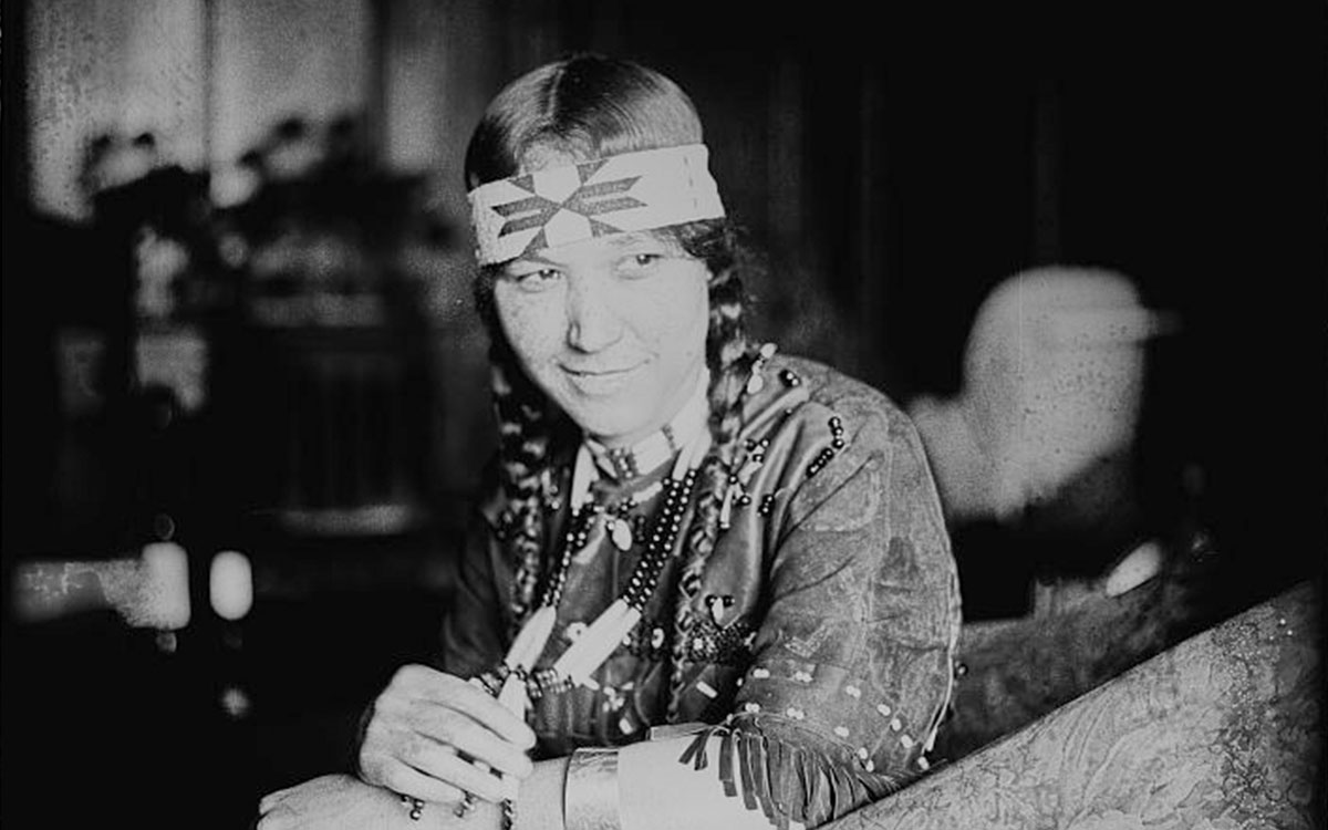 1200x750px-2022-08d-Native-American-CSists Tsianina Redfeather Blackstone, a singer and performer of Creek and Cherokee ancestry, c. 1915–1920. Courtesy of Library of Congress.