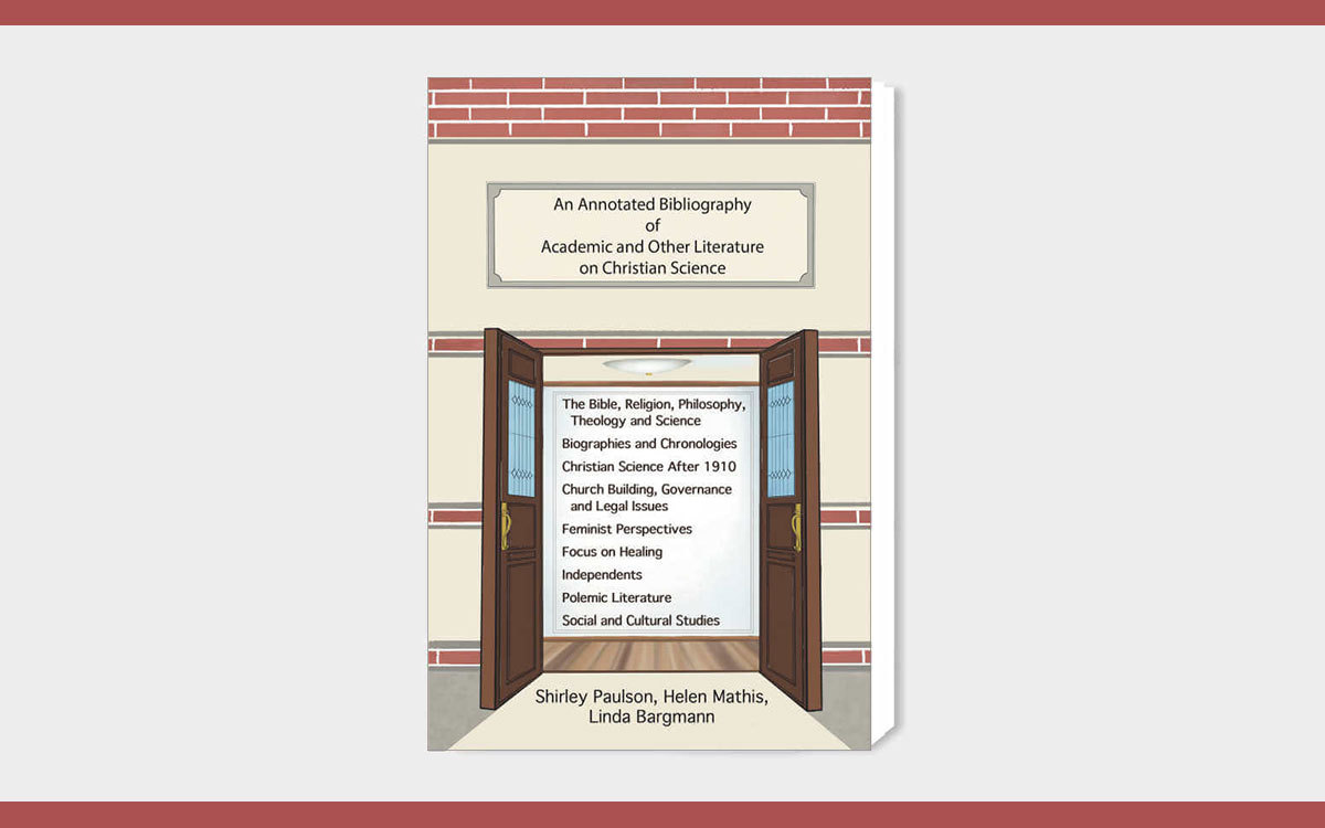 2022-10a-book-graphic Book cover which has two open doors and the list of the titles of a number of Christian Science books.