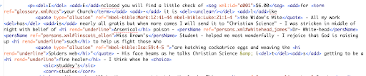 Screenshot of the HTML code in the encoder