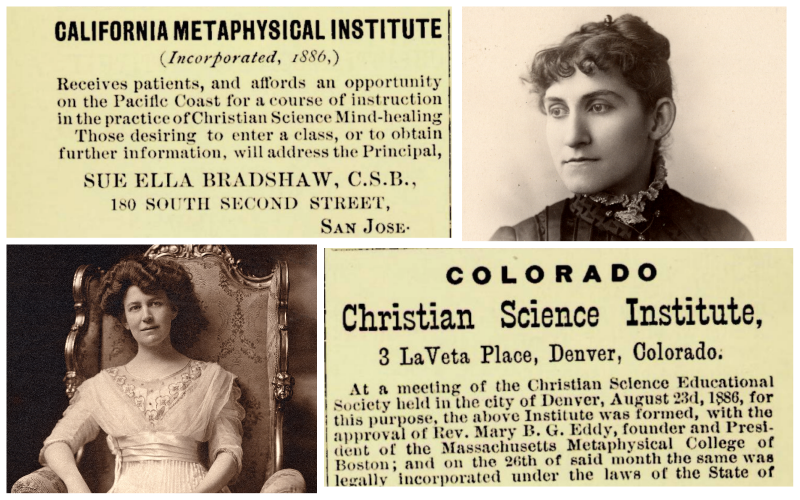 unnamed (7) Newspaper clippings and portraits of Sue Ella Bradshaw and Minnie B. Hall DeSoto