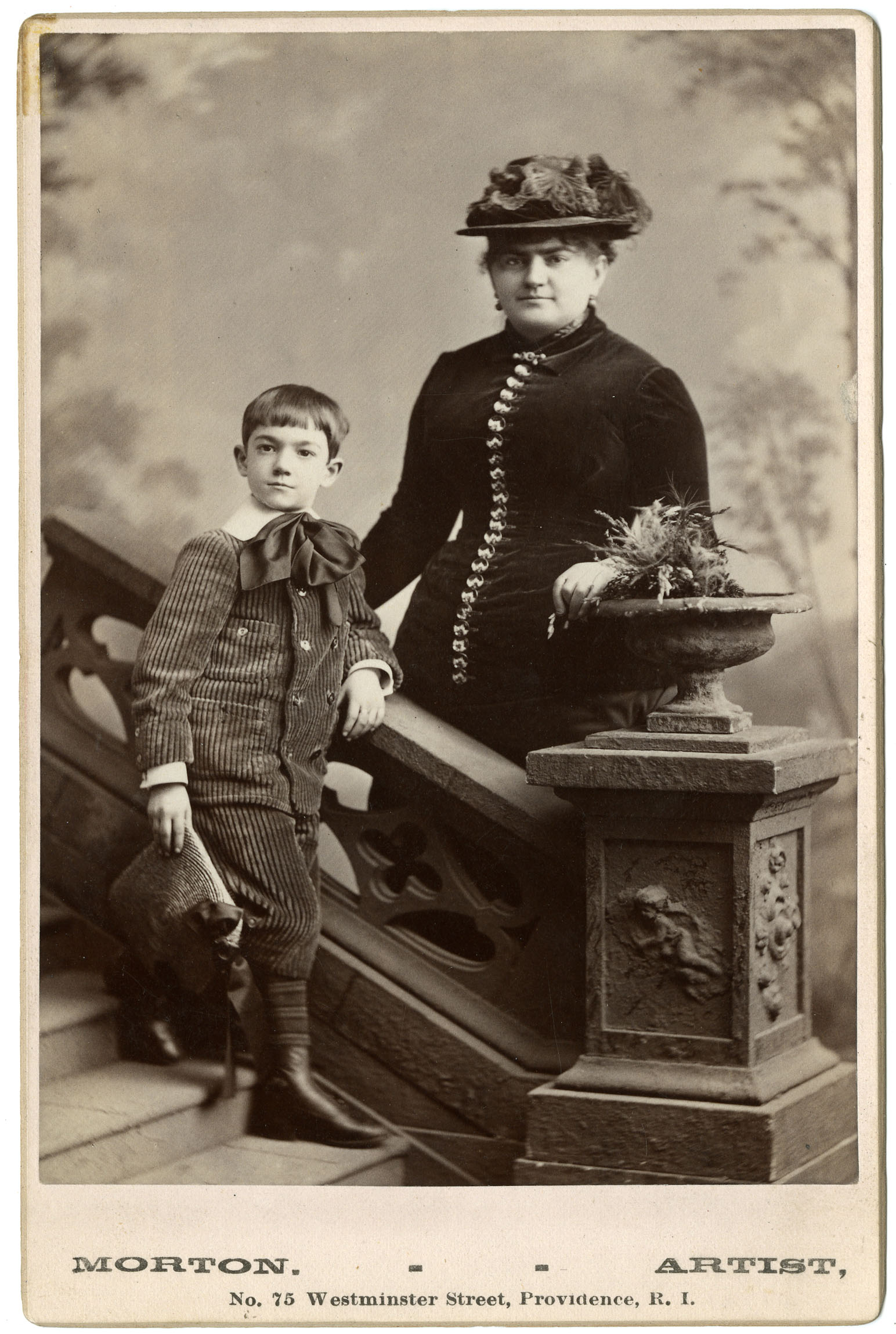 Clara Choate and her son, Warren Choate, the first Sunday School student, c. 1880