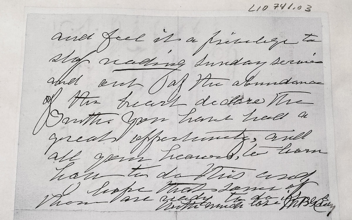 1893 letter from Eddy to Martha Harris Bogue