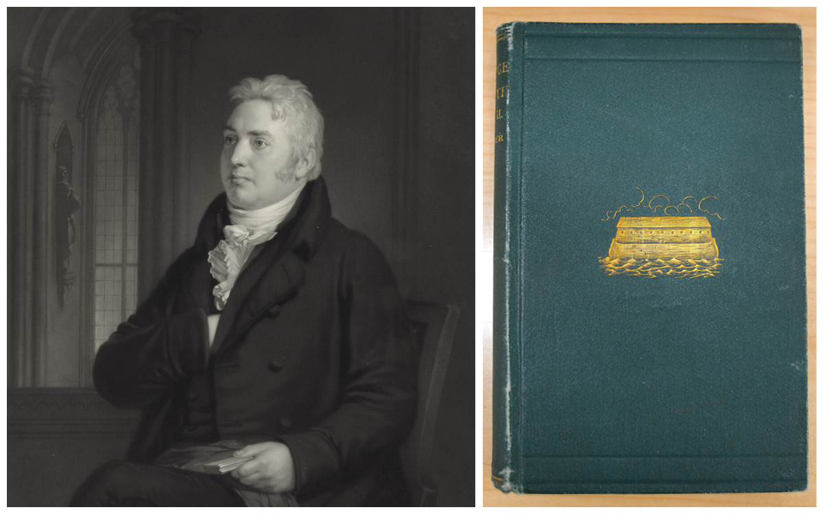 Collage showing portrait of Samuel Taylor Coleridge and the cover of the second edition of Science and Health