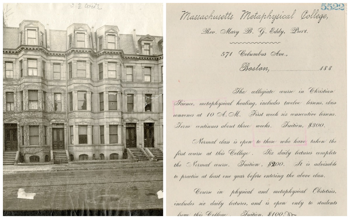 Photo of Massachusetts Metaphysical College. P05362. Mary Baker Eddy to Elvira W. Spaulding, July 30, 1886, L05522.