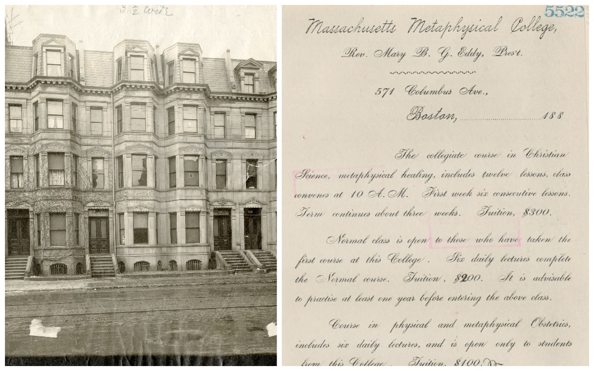 December 2023 Photo of Massachusetts Metaphysical College. P05362. Mary Baker Eddy to Elvira W. Spaulding, July 30, 1886, L05522.
