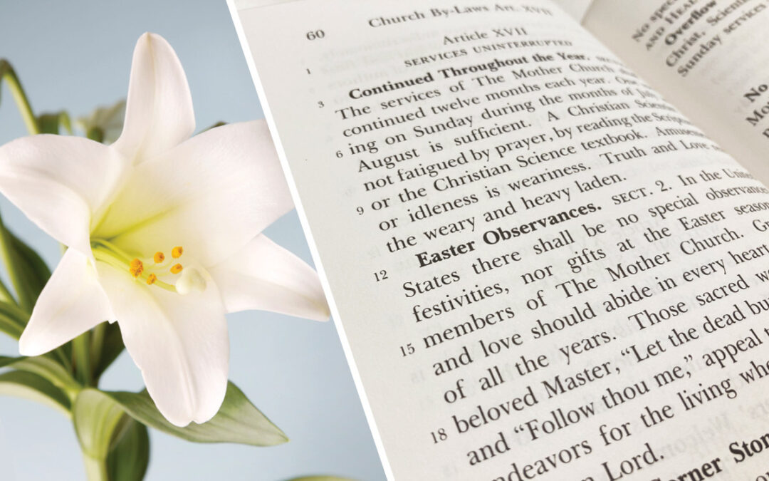 What’s the background on Christian Science and Easter observances?