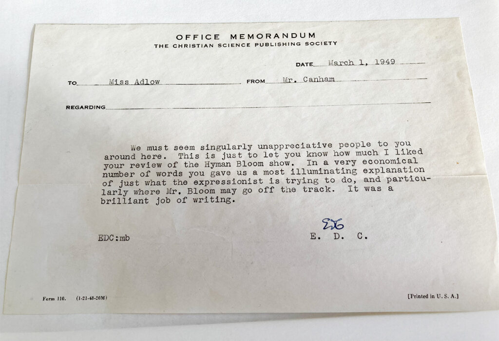 Typewritten memorandum, with the header 