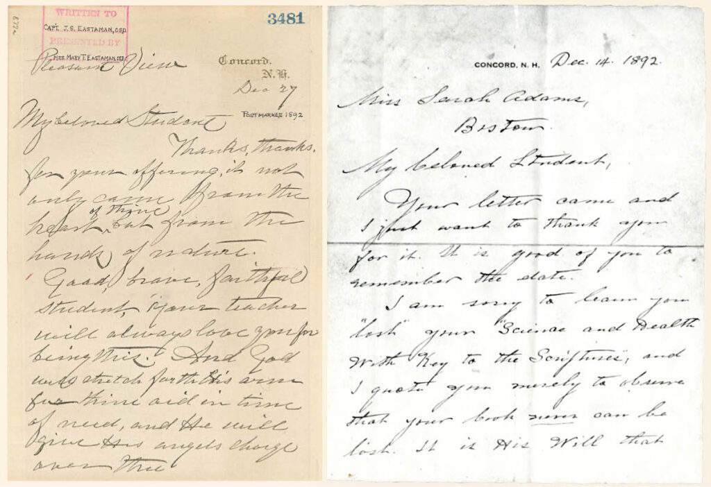 Image: Scans of two different handwritten letters, visible side by side.