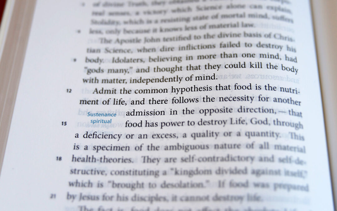 Did Mary Baker Eddy say anything about vegetarianism?