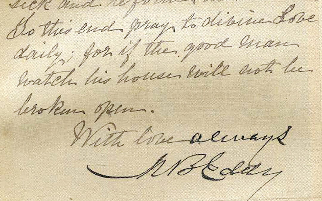 Did Eddy ask students to pray for themselves each day?