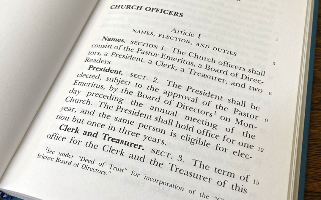 From the Collections: The role of the Mother Church President